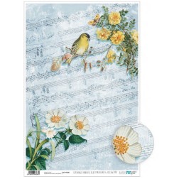 Papel cartonaje encuadernacion. Romantic yellow bird | L'aura Bella