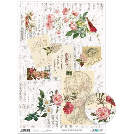 Papel cartonaje. PFY. Miss Mildred Postcard. 32 x 48,3 cm