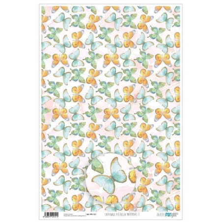 Papel cartonaje. PFY. Piu Bella Mariposas. 32 x 48,3 cm