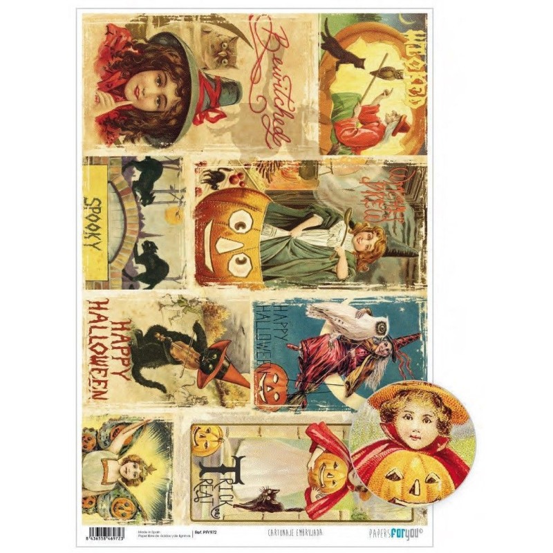 Papel cartonaje encuadernacion. Embrujada Halloween | L'aura Bella