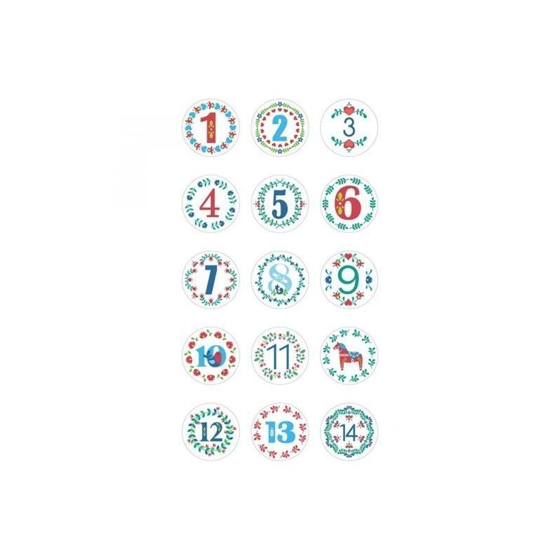 pegatinas para calendario de adviento. folk 11004831 | L'aura Bella