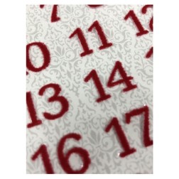Pegatinas números calendario de Adviento. rojo 11004839 | L'aura Bella