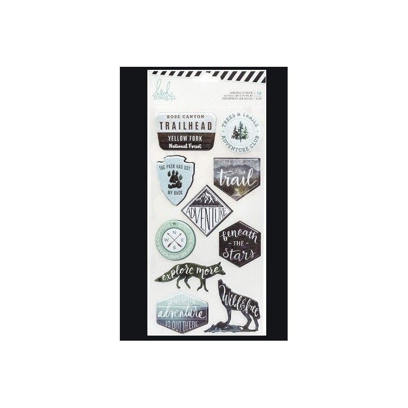Embossed stickers Wolf Pack Heidi Swapp. Pegatinas | L'aura Bella