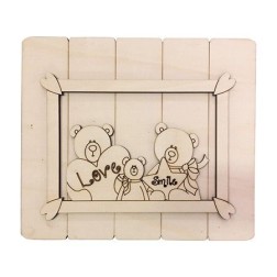 Cuadro. Tabla con familia de osos. Dayka Trade 161 | L'aura Bella