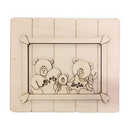 Cuadro. Tabla con familia de osos. Dayka Trade 161 | L'aura Bella