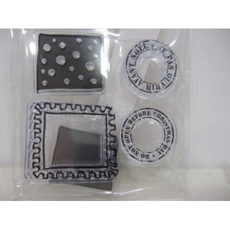 Sellos acrílicos con diseño de marcos y sellos navideños