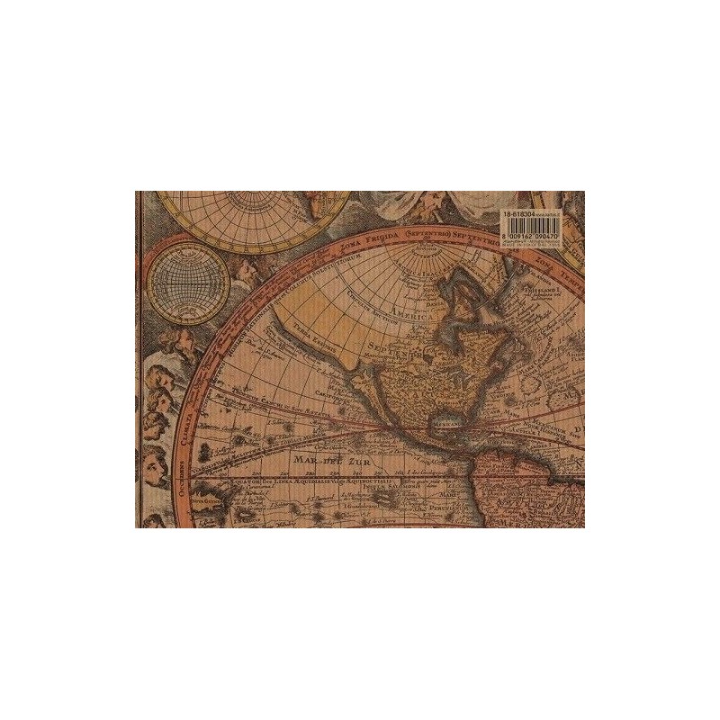 Mapamundi. 70x100 cm. Kartos Kraft. Encuadernación | L'aura Bella