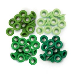 Eyelets. Ojales. Verdes. 60 pzs. We R Memory Keepers| L'aura Bella