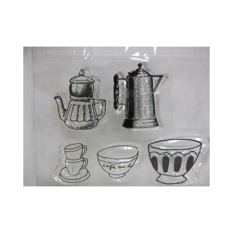 Sellos. cafeteras, tazas y boles.