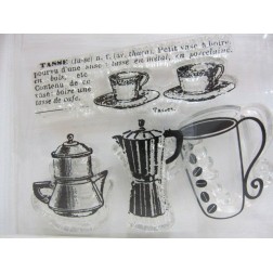 Sellos. Cafeteras y tazas.