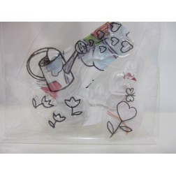 3 Sellos acrílicos: de Regadera con corazones y flores | L'aura Bella