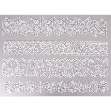 Molde de silicona flexible. 4 cenefas. 37,6 x 26,5 cm