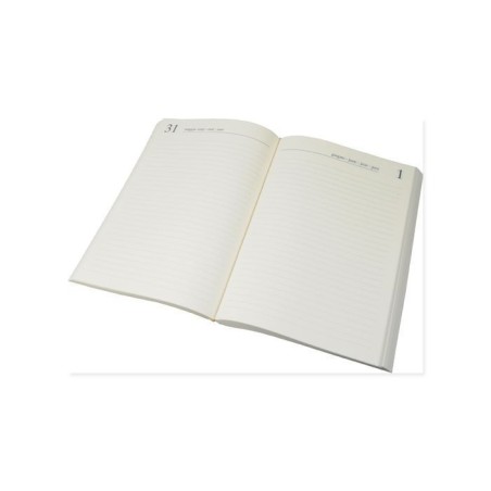 Agenda Perpetua Diaria 21x14.5 cm. Marfil. Cuerpo encuadernación artesanal.