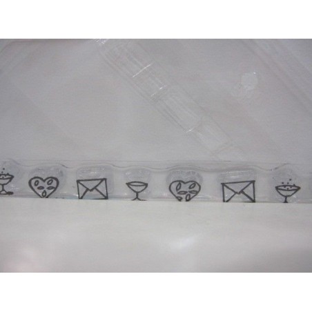 Sello acrílico: Cenefa con sobres, copas y corazones | L'aura Bella