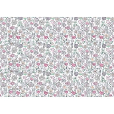 Tela encuadernación decorada. Flower Boheme. 70 x 50 cm. PFY-3524