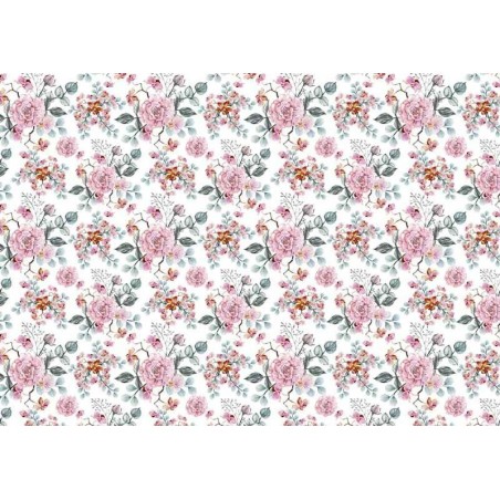 Tela encuadernación decorada. Wild Roses. 70 x 50 cm. PFY-3533