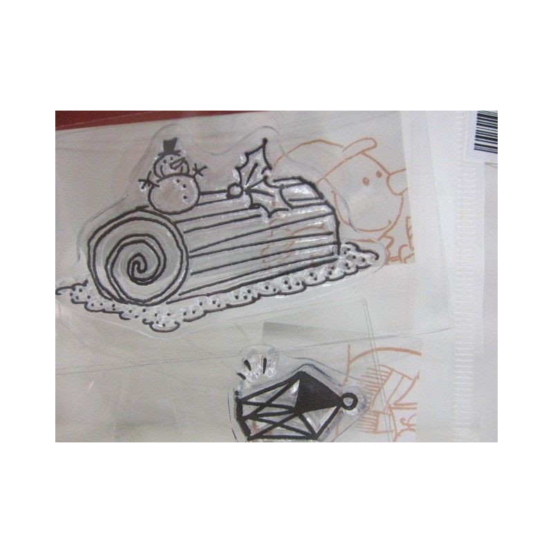 2 Sellos acrílicos: tronco navideño y farol | L'aura Bella