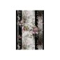 Flores sobre franjas grises y negras. Papel de arroz, rice paper A3. Cadence
