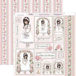 Papel scrapbooking Comunión Niña. Dayka Trade SCP-236 | L'aura Bella