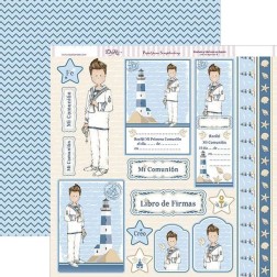 Papel Scrapbooking Comunión Niño. Dayka Trade. SCP-245 | L'aura Bella