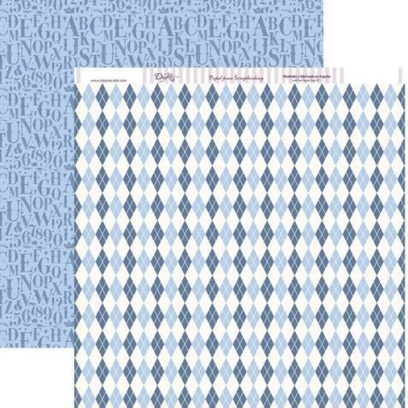 Papel Scrapbooking Comunión niño: rombos y letras. Dayka Trade SCP-246