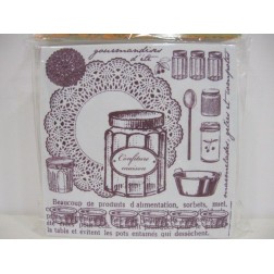 Sello de caucho con base de foam. Tema: cocina 12x12cm | L'aura Bella