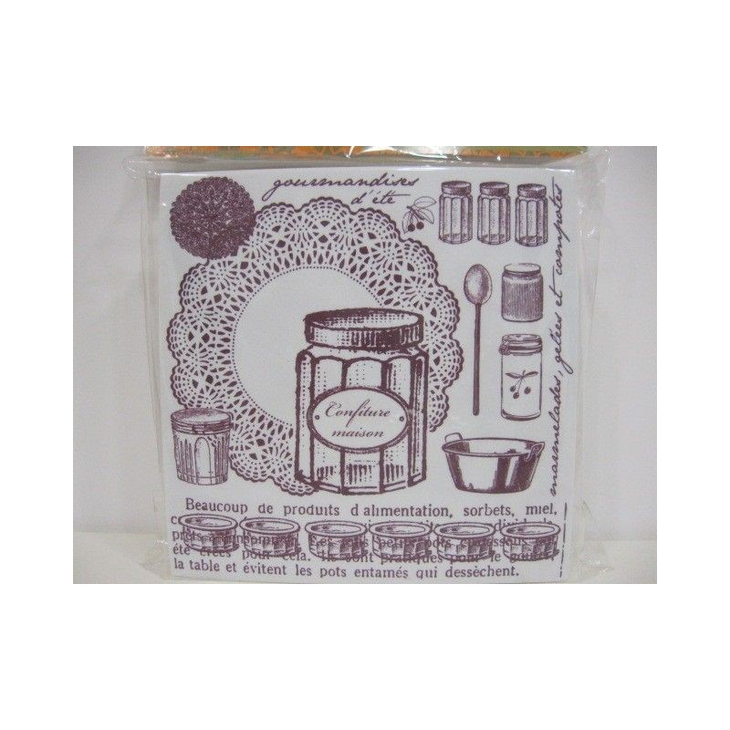Sello de caucho con base de foam. Tema: cocina 12x12cm | L'aura Bella