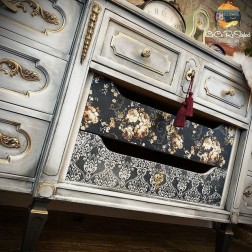 Dark Damask. Decoupage Decor Tissue Paper Redesign | L'aura Bella