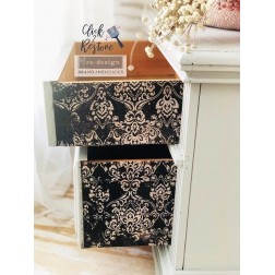 Dark Damask. Decoupage Decor Tissue Paper Redesign | L'aura Bella