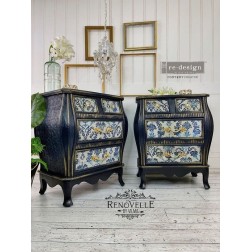 Cobalt Flourish. Decoupage Decor Tissue Paper Redesign | L'aura Bella