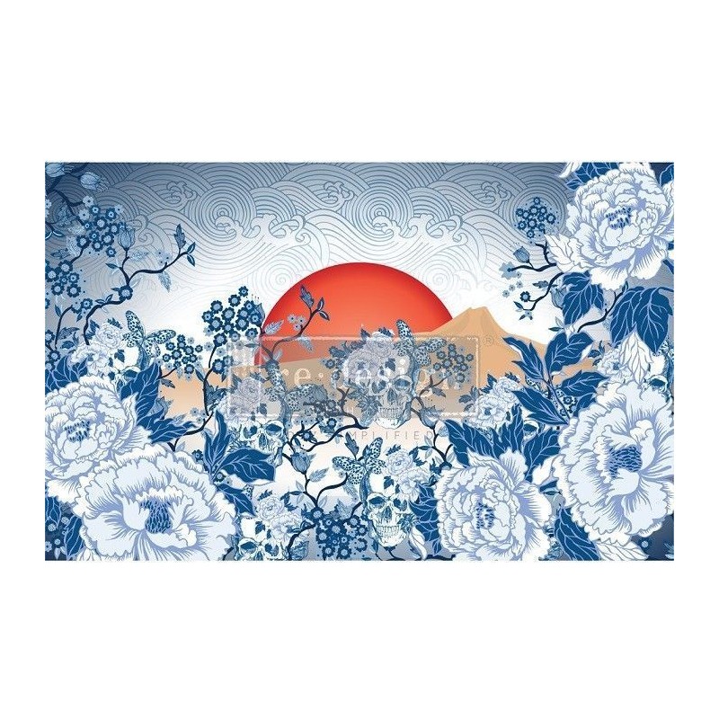 Skull Chinoiseri Decoupage Decor Tissue Paper Redesign | L'aura Bella