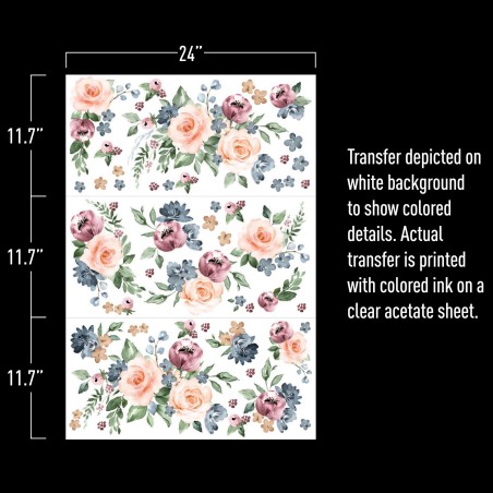 Watercolor Bloom. Transfer, calcomania REDESIGN DECOR TRANSFERS®