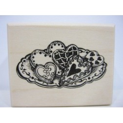 Sellos. bandeja con galletas corazón. Artemio