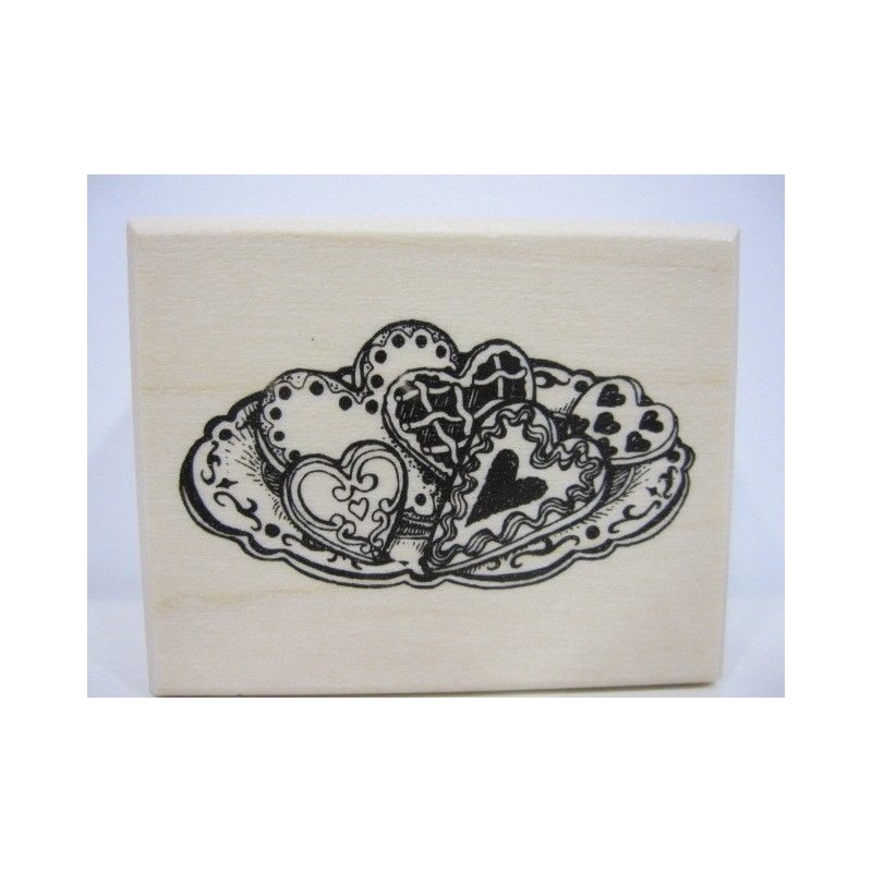 Sellos. bandeja con galletas corazón. Artemio