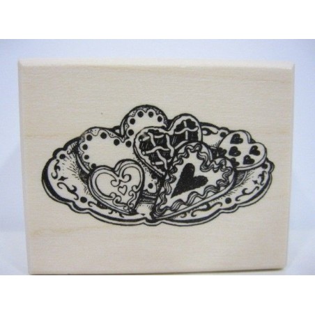 bandeja con galletas corazón