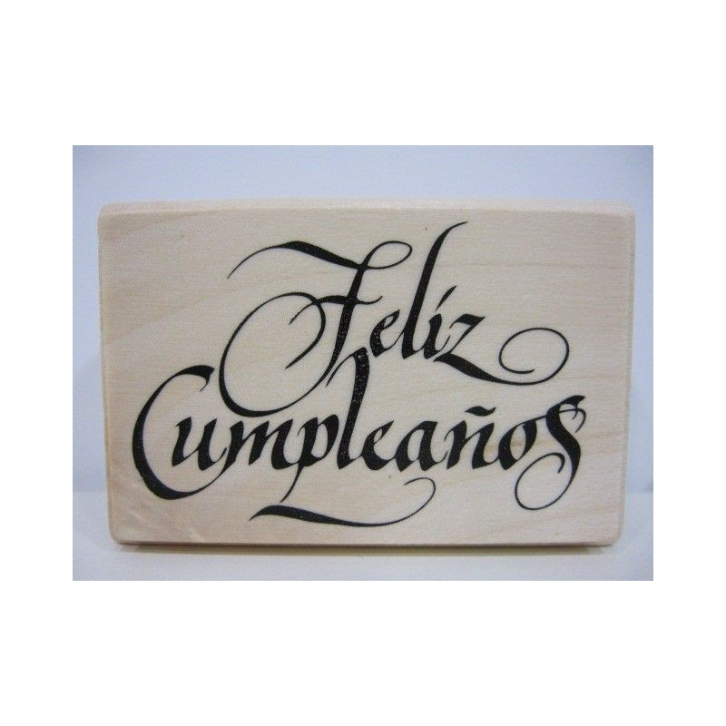 Sello de caucho y madera: Feliz Cumpleaños Scrapbooking | L'aura Bella