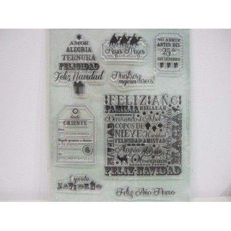 8 Sellos navideños "el bosque encantado". En español