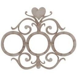 Fabscraps. Chipboard. Colección Heritage . DC38026. Marco de fotos triple con filigrana