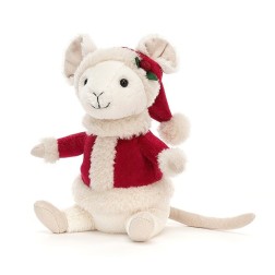 Merry Mouse, ratoncito navideño, peluche Jellycat MER3M | L'aura Bella