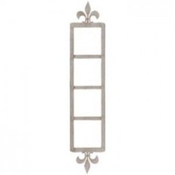 Fabscraps. Chipboard. Colección Heritage . DC38031. Marco de fotos cuádruple con flor de lis