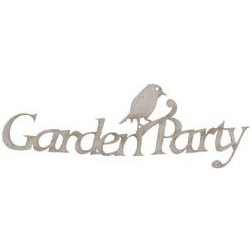 Chipboard. Frase decorativa de cartón: Garden Party | L'aura Bella