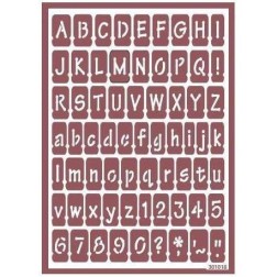 Plantilla de estarcido para ácido. Abecedario 24. A4 | L'aura Bella