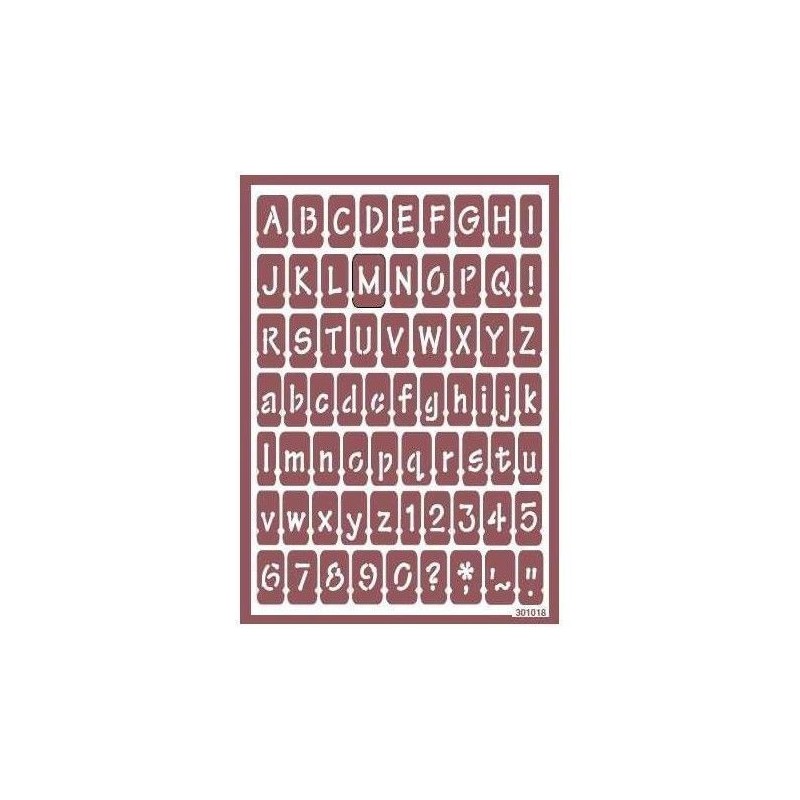 Plantilla de estarcido para ácido. Abecedario 24. A4 | L'aura Bella