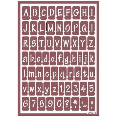 Plantilla de estarcido para ácido. Abecedario 24. A4 | L'aura Bella