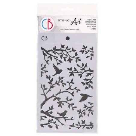 Three Birds. Texture stencil Ciao Bella. MS014| L'aura Bella