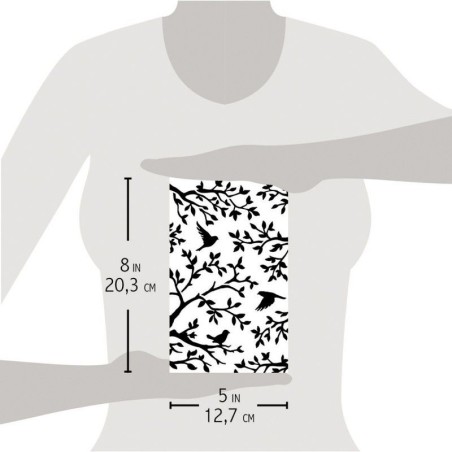 Three Birds. Plantilla de estarcido, texture stencil Ciao Bella. 12.7 x 20.3 cm