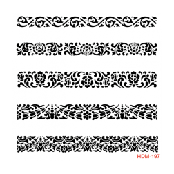 5 Cenefas. Plantilla stencil Cadence 25 x 25 cm. HDM197 | L'aura Bella