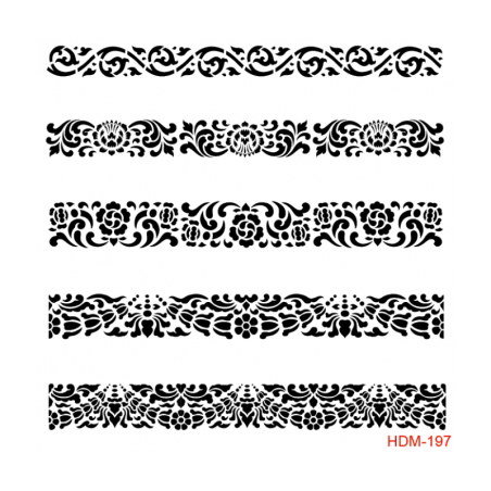 5 Cenefas. Plantilla stencil Cadence 25 x 25 cm. HDM197 | L'aura Bella