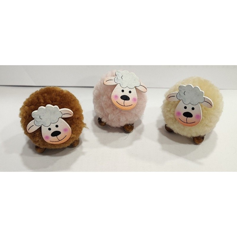 Oveja decorativa navideña pompón . 3 colores | L'aura Bella