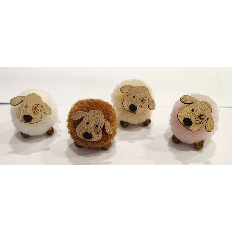 Perro decorativo navideño pompón. 3 colores a elegir   L'aura Bella